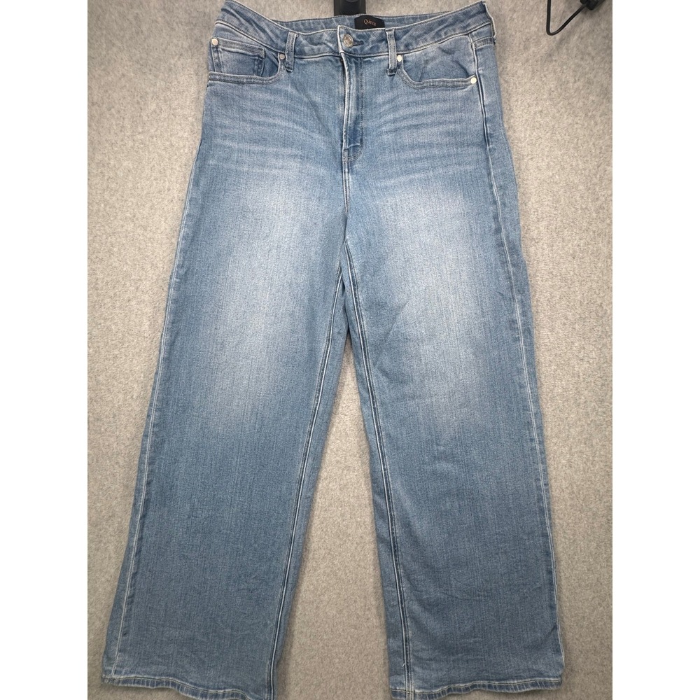 Quince Womens High Rise Wide Leg Jeans Light Wash Blue Organic Cotton Size 32